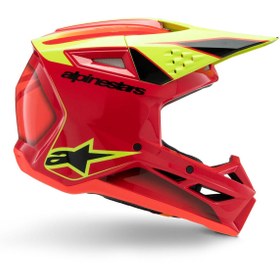 Resim Alpinestars SM3 Youth Fray Off-Road Çocuk Genç Motosiklet Kaskı Kırmızı Sarı 