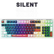 Resim Everest KB-98 Silent Mavi Beyaz Kırmızı Ledli Rainbow Q Membrane Oyuncu Klavyesi 