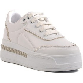 Resim Aspor Beyaz Yüksek Taban Kadın Spor Ayakkabı Çok Renkli 