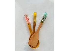 Resim Lotusspoon Summer Series 3 Adet El Yapımı Bambu Mutfak Seti Kaşık, Kepçe, Spatula 