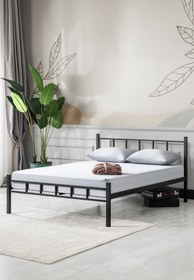 Resim EVGER HOME Metal Karyola, K90 Siyah Metal Karyola, Çift Kişilik 