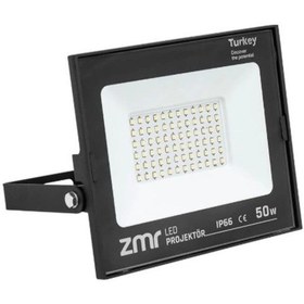 Resim Zmr 50w Ultra Slım Led Projektor 6500k Beyaz Işık Çok Renkli 