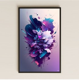 Resim Soyut Çiçek Patlaması Temalı Şeffaf Pleksi Tablo 