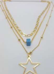 Resim Kardeş Bujiteri Yıldız Tasarımlı Nazar Boncuklu Çoklu Kolye 01 