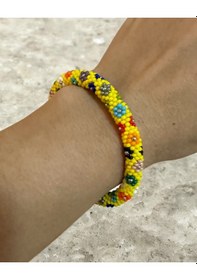 Resim Sarı Papatya Desenli Kolye Bileklik Set Sarı 