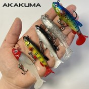 Resim 5 adet AKAKUMA Biyonik Yumuşak Balıkçılık Yemleri Üçlü Kanca ile - 8.5cm / 13g Gerçekçi Yüzme Yemleri, Karışık Renkler (Kırmızı / Sarı / Mavi / Yeşil / Pembe) Bas, Levrek, Açık Hava Balıkçılığı Ekipmanı için - Kurşun Ağırlıklı, Tatil Hediye Kutusu 