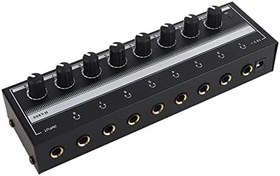 Resim Kulaklık Amplifikatörü 100-240V Ağır Hizmet Tipi Metal Net Ses 8 Çıkış Ve 1 Giriş Kanalı Stereo Kulaklık Amplifikatörü Stüdyo Için Kompakt (AB Tak) 