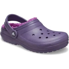 Resim Crocs Classic Lined Clog Çocuk Siyah Terlik 207010-5CI Kız Çocuklar İçin Hafif ve Konforlu 