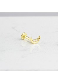 Resim Glorria Altın Ay Tragus Piercing Sarı 