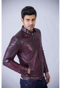 Resim Şahin Deri Erkek Spor Deri Mont - Bordo 