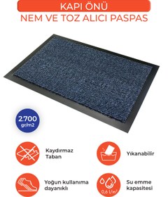 Resim Zemincim Faro Lacivert Kapı Önü Nem Ve Toz Alıcı Paspas 