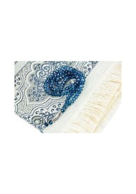 Resim Anneler Gününe Özel Kutulu Set Seccade Örtü Tesbih Lacivert 