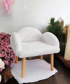 Resim BEYLERBEYİ Çocuk sandalyesi, kar beyazı rengi, çocuk pufu , sırtlı puf , dekoratif puf, çocuk dinleme koltuğu 