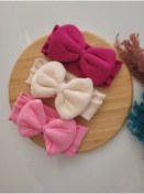 Resim SeherBebeButik Kız Çocuk & Bebek Kaşkorse Fiyonk Bandana 3'lü Set 