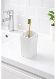 Resim Diş Fırçalık Plastik Beyaz Kare 3403 Beyaz 