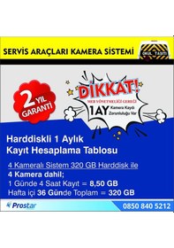 Resim Kayıtlı Harddiskli Okul Servisi Araç Kamera Seti 