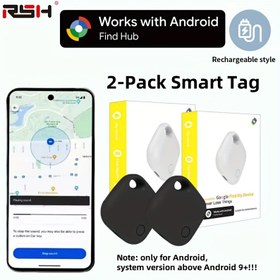 Resim 1/2 adet Android Şarj Edilebilir Akıllı Etiket, Google'S Bul Hub Uygulaması İçin Çalışır (Sistem Sürümü Android 9+ Üstü), Dünya Geneli Hassas Konumlandırma Tuşları, Çantalar, Cüzdanlar, Valizler, Aile Paylaşımı ve Gizliliği Koruma (Akıllı Etiket BT Sinyali Yayacaktır, Yakın Android Telefonları/Android Akıllı Cihazleri Sinyali Alabilir ve Konum Kaydedebilir) 