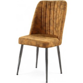 Resim Vento Sandalye - Milas Sarı - Metal Krom Ayak 