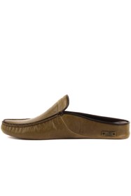 Resim SailLakers - Zeytin Yeşili Deri Erkek Ev Terliği 110-547-X 
