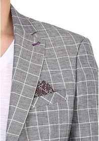 Resim Sposo 5137 Dar Kalıp Kareli Bej Erkek Blazer Ceket Bej 