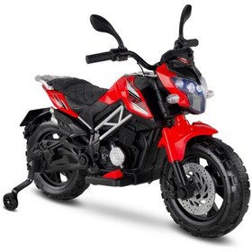 Resim Motocross Cross Akülü Motor Akülü Araba Yeni Seri Babyhope 447 12v Kırmızı 