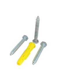Resim Plastik Dübel ve Vida 100 Adet Sarı 