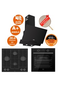 Resim Ferre FryArt&SilentArt GLOW Sessiz Yeni Seri Siyah Ankastre Set ( D063-SA + XE63CS + LN385 ) 