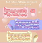 Resim Oldfriend Mofii Sevimli Kablosuz Klavye Fare Seti Mor Karışımı 84 Tuş Kompakt Diğer 