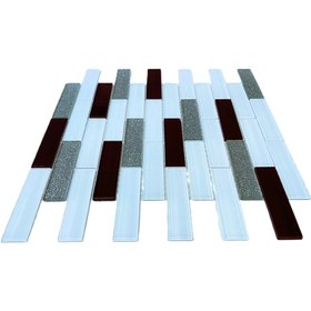 Resim MozaiKristaL Mutfak tezgah arası 23x98x4 mm Kristal Cam Mozaik ( 1 Kutu = 1 m2 Fiyatıdır ) 