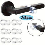 Resim 2/6 adet Şeffaf PVC Kapı Kolu Tampon Halkaları - Antika Metal Bitiş, Sessiz Duvar Koruma, Ev & Ofis için Şeffaf Kurulum Halkaları ile Kauçuk Yastıklama Koruyucu 