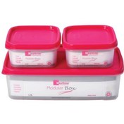 Resim Geseus Moonstar Modüler Hava Sızdırmaz Saklama Kabı-1,7lt+2x0,40lt-ms-07 
