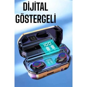 Resim Techno Stock Dijital Göstergeli Bluetooth Bağlantılı Kulaklık Dokunmatik Kontrol 