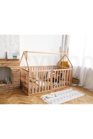 Resim OPPİPO Ahşap Montessori Karyola - Masif Ahşap Karyola - Montessori Çocuk Ve Bebek Yatak Opmont-05 