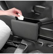 Resim Dashanshop Siyah Deri Görünümlü Katlanır Çöp Kutusu, Kapı Depolama Kutusu Ve Arka Koltuk Organizerı 