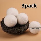 Resim 3'lü Paket - Saf Doğal Çamaşır Topları, Yeni Gelen Kurutma Topları - Kıyafetler İçin Premium Yumuşatıcı - Kuruma Süresini Kısaltır ve Enerji Tasarrufu Sağlar - Yeniden Kullanılabilir Yıkama Topları 