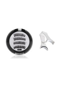Resim Ximistore9 Yeni Tip Doğal Manyetik Kirpikler Seti - 4 Adet Kirpik + Beyaz Elma Tutucu, Glue Ve Eyeliner Gerektirmeyen Kolay Uygulama 