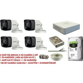 Resim Hikvision Hıkvısıon 4lü Kamera Seti 