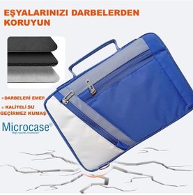 Resim Microcase Huawei Matepad 11.5 2025 İçin Omuz Askılı El Tutacaklı Universal Sleeve Taşıma Çantası Al4346 Lacivert Krem Gri Omuz Çantası 