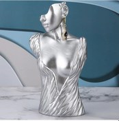 Resim Moda Reçine Yan Model Portre Takı Ekran Standı Manken Büstü Kolye Kolye Küpe Silver S 