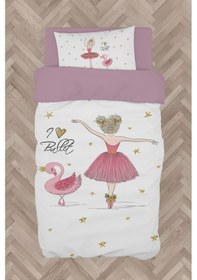 Resim Mekta Home Bebek Ve Çocuk Odası Pembe Balerin Ve Kuğu Desenli Nevresim Takımı 