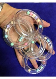 Resim Şeffaf Plastik Bebek Çıngırak 80mm - Bebe Çıngırağı Çok Renkli 