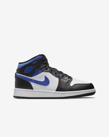 Resim Nike Air Jordan 1 Mid White Black Royale 554725-140 Kadın Basketbol Ayakkabısı 