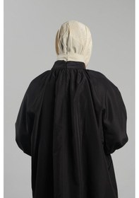 Resim Hürrem Bone Bej Pratik Hazır Geçmeli Tesettür Eşarp Sandy Arkadan Çıtçıtlı Piliseli Hijab 2406 12 BEj 