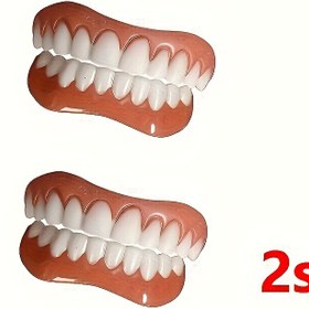 Resim 5 adet Set 2 Üst Diş + 2 Alt Diş + Kutu Doğal Görünüm Beyaz Diş Takımı - Rahat Plastik Diş Takımı, Üst ve Alt Dişler İçin Uygun, Günlük Kullanım İçin Uygun, Hem Erkek Hem Kadın İçin, Günlük Diş Takımı | Doğal Görünüm | Plastik Dişler 
