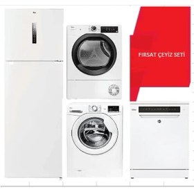 Resim Hoover Beyaz Eşya Fırsat Çeyiz Seti (Buzdolabı-Çamaşır-Kurutma-Bulaşık 
