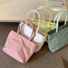 Resim 1 adet vintage bayan küçük tote çantası - Fermuarlı, hafif ve mini moda tote çanta, günlük işe gidiş-geliş ve alışveriş için uygun çok fonksiyonlu minimalist tarz | Dayanıklı kumaş 