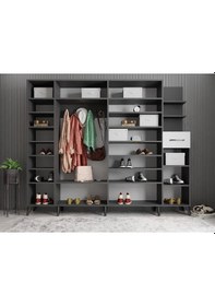 Resim Açelya Portmanto Vestiyer Füme Beyaz M7-270 cm 