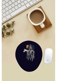 Resim Ata Binen Astronot Desenli Bilek Destekli Mouse Pad Mousepad 