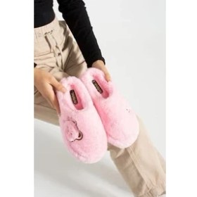 Resim Slipcat Kadın Ev Terliği Peluş Terlik Çeyiz ve Bohça Terliği Ses Yapmaz Kalın Taban 