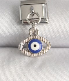 Resim Dodes Dodes 316l Çelik Gümüş Renk Nazar Boncuk Detaylı Göz Model Nomination Charm Tg27bc1216 Çok Renkli 